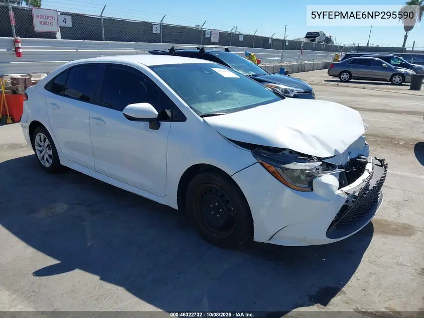 TOYOTA COROLLA 2022, VIN 5YFEPMAE6NP295590