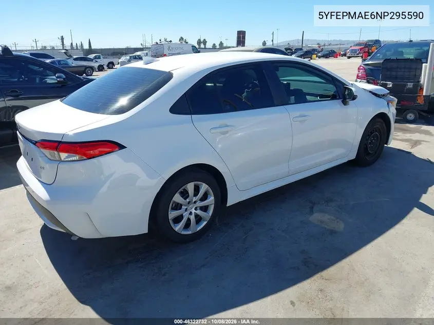 2022 TOYOTA COROLLA VIN 5YFEPMAE6NP295590 — фото 4