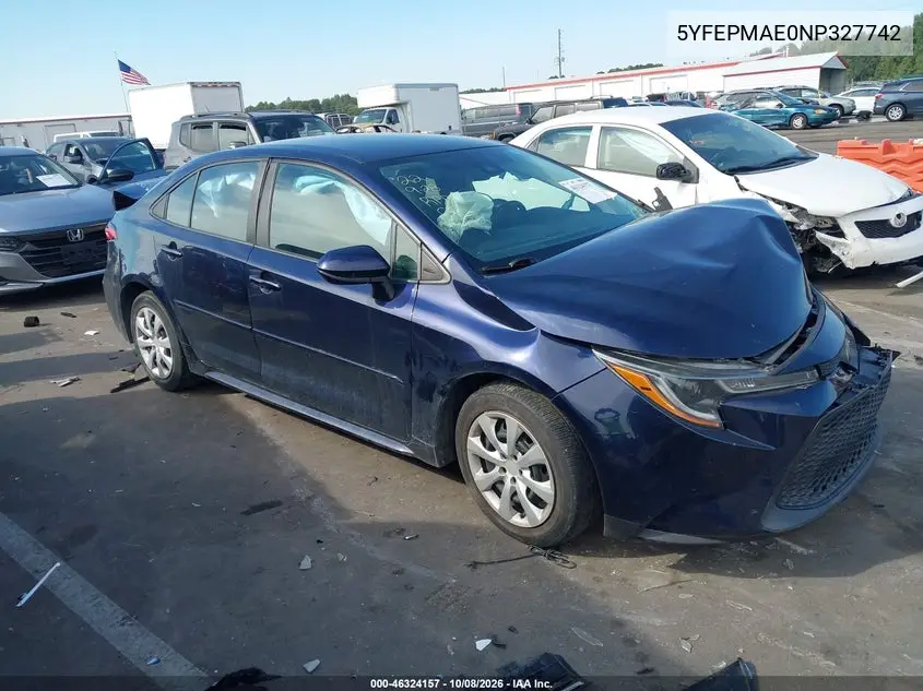 TOYOTA COROLLA 2022, VIN 5YFEPMAE0NP327742