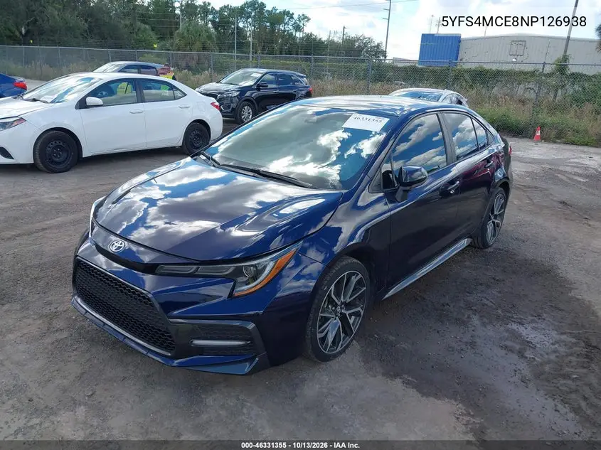 2022 TOYOTA COROLLA VIN 5YFS4MCE8NP126938 — фото 2
