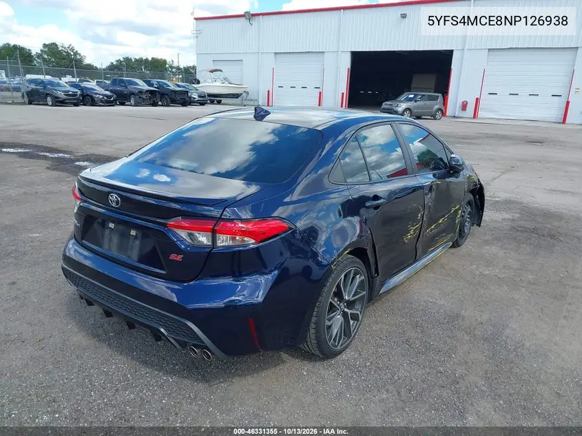 2022 TOYOTA COROLLA VIN 5YFS4MCE8NP126938 — фото 4