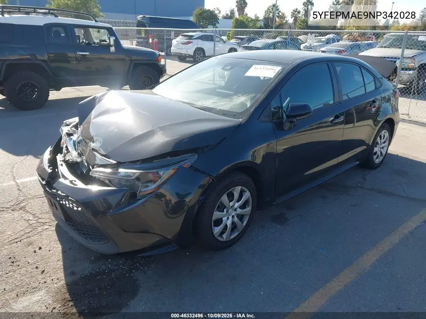 2022 TOYOTA COROLLA VIN 5YFEPMAE9NP342028 — фото 2
