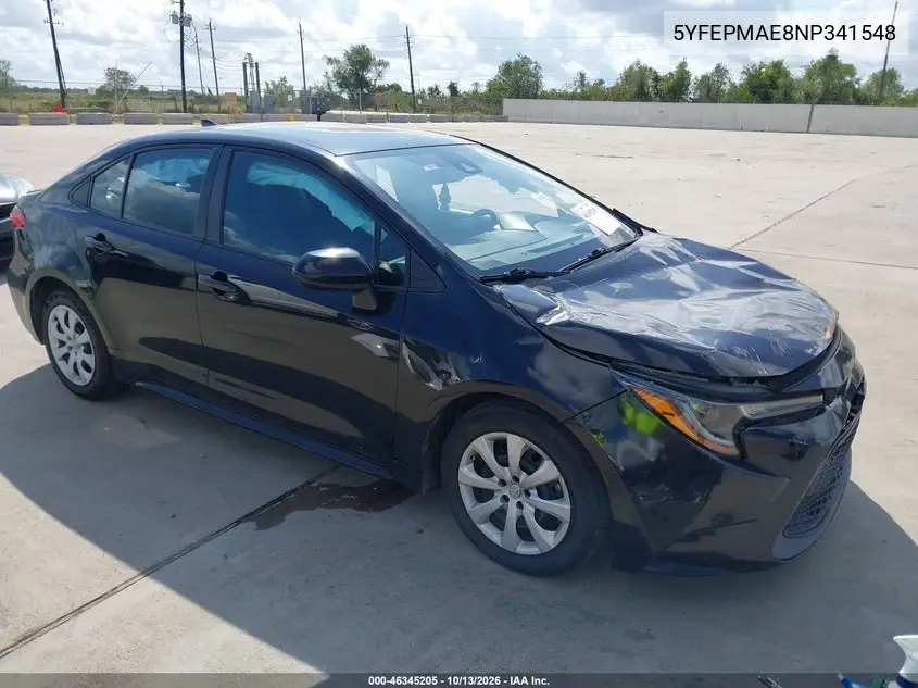 TOYOTA COROLLA 2022, VIN 5YFEPMAE8NP341548