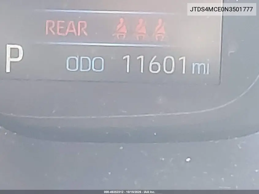 2022 TOYOTA COROLLA VIN JTDS4MCE0N3501777 — фото 15