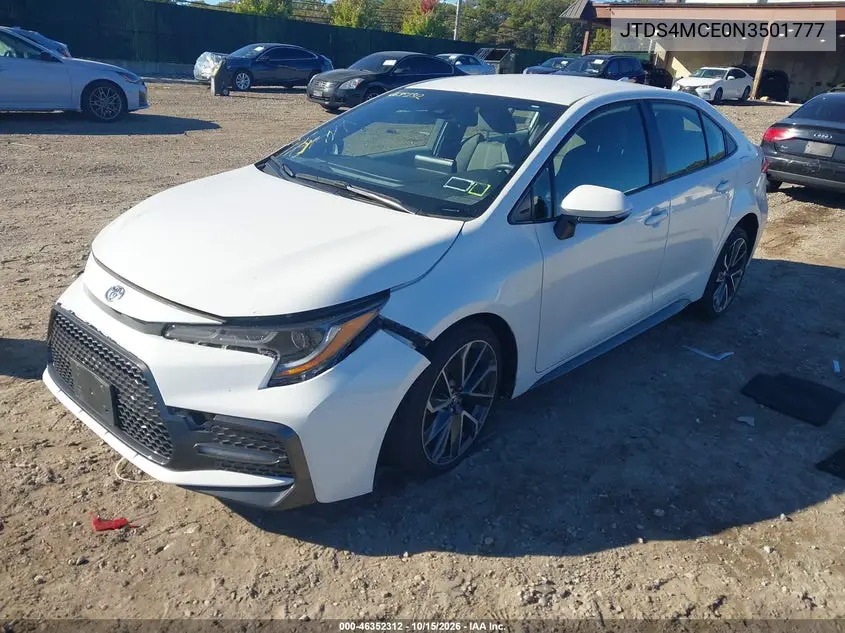2022 TOYOTA COROLLA VIN JTDS4MCE0N3501777 — фото 2