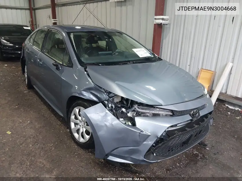 TOYOTA COROLLA 2022, VIN JTDEPMAE9N3004668