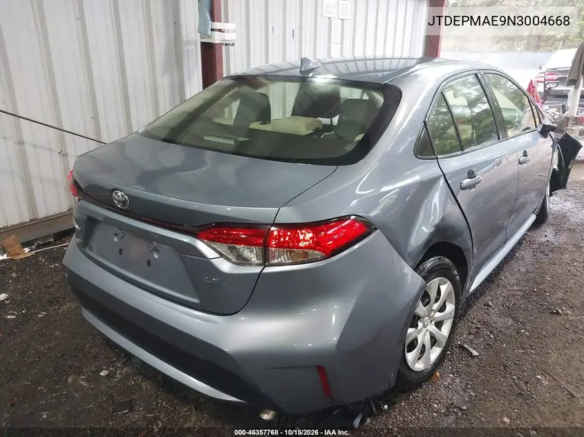 2022 TOYOTA COROLLA VIN JTDEPMAE9N3004668 — фото 4