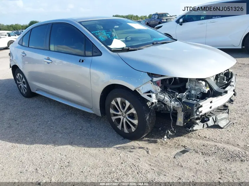 TOYOTA COROLLA 2022, VIN JTDEAMDE6NJ051326