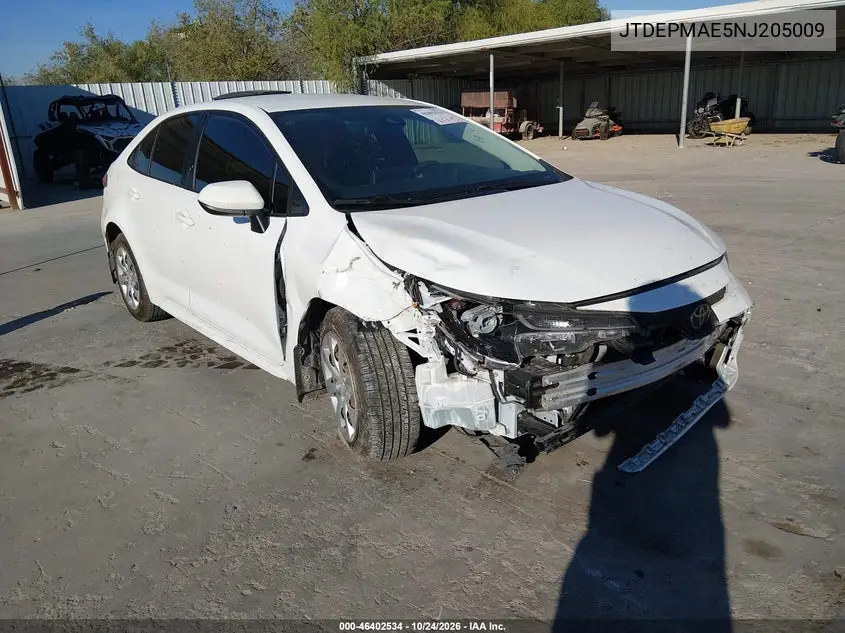 TOYOTA COROLLA 2022, VIN JTDEPMAE5NJ205009