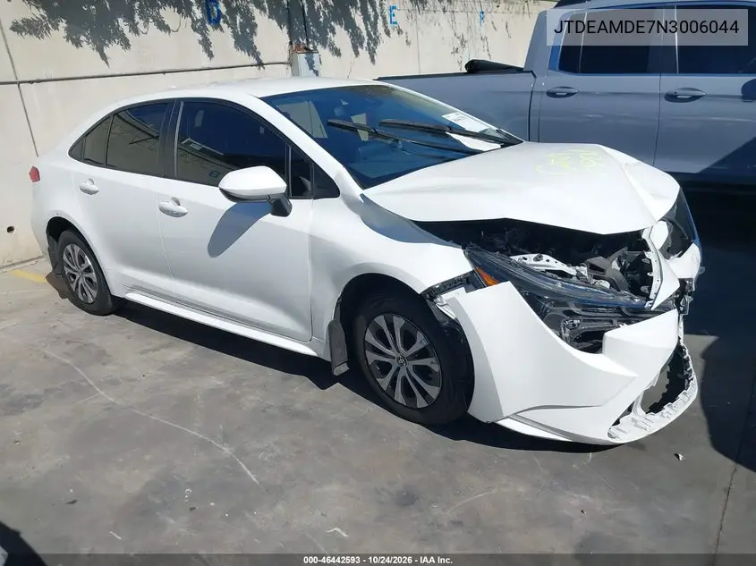 TOYOTA COROLLA 2022, VIN JTDEAMDE7N3006044