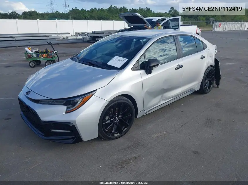 2022 TOYOTA COROLLA VIN 5YFS4MCE2NP112419 — фото 2