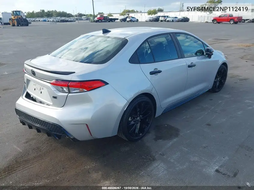 2022 TOYOTA COROLLA VIN 5YFS4MCE2NP112419 — фото 4