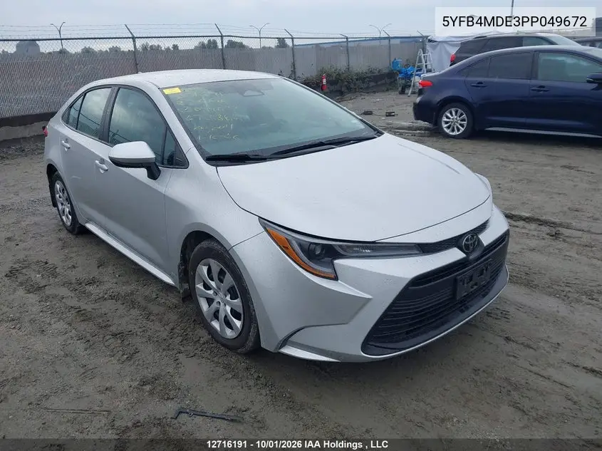 TOYOTA COROLLA 2023, VIN 5YFB4MDE3PP049672
