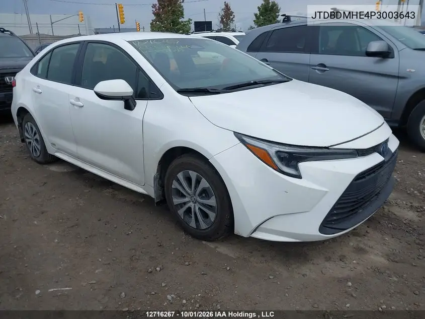 TOYOTA COROLLA 2023, VIN JTDBDMHE4P3003643