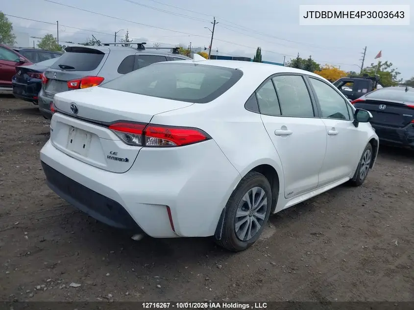 2023 TOYOTA COROLLA VIN JTDBDMHE4P3003643 — фото 4