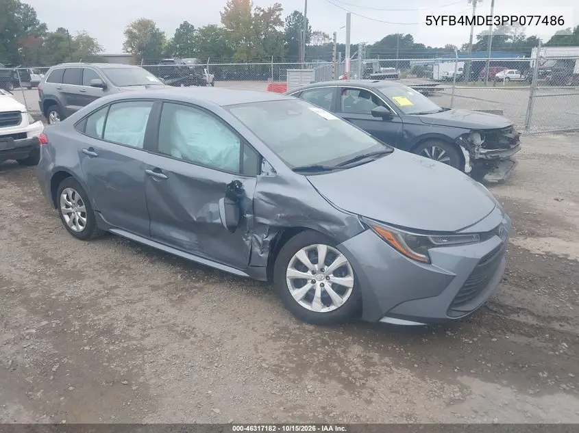 TOYOTA COROLLA 2023, VIN 5YFB4MDE3PP077486