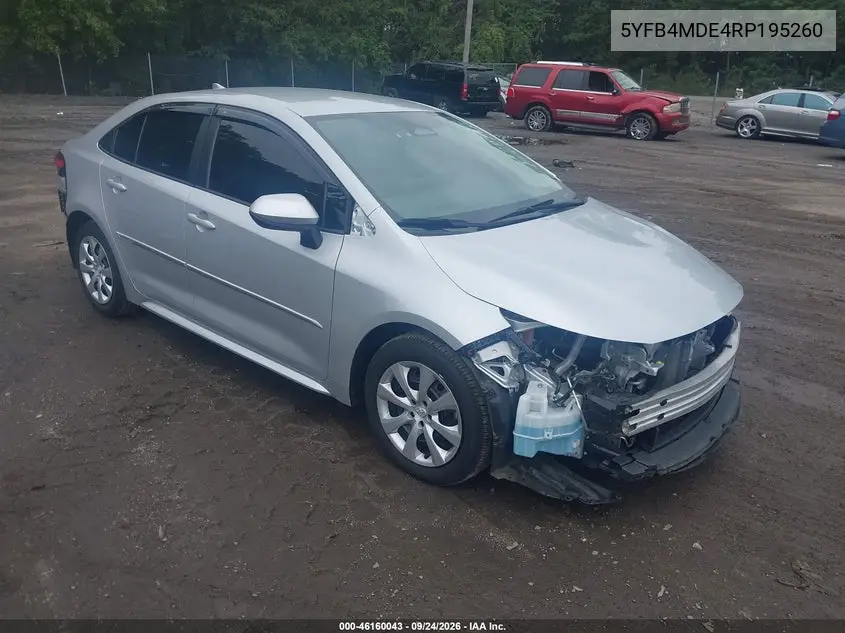 TOYOTA COROLLA 2024, VIN 5YFB4MDE4RP195260