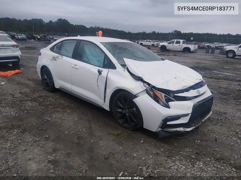 TOYOTA COROLLA 2024, VIN 5YFS4MCE0RP183771