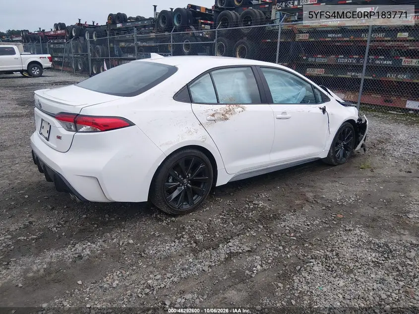 2024 TOYOTA COROLLA VIN 5YFS4MCE0RP183771 — фото 4