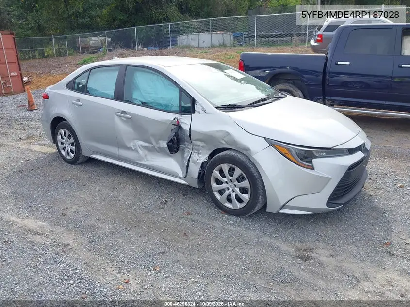TOYOTA COROLLA 2024, VIN 5YFB4MDE4RP187028
