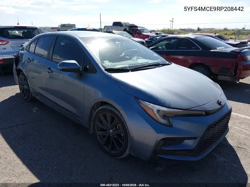 TOYOTA COROLLA 2024, VIN 5YFS4MCE9RP208442