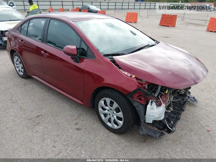 TOYOTA COROLLA 2024, VIN 5YFB4MDE7RP210611