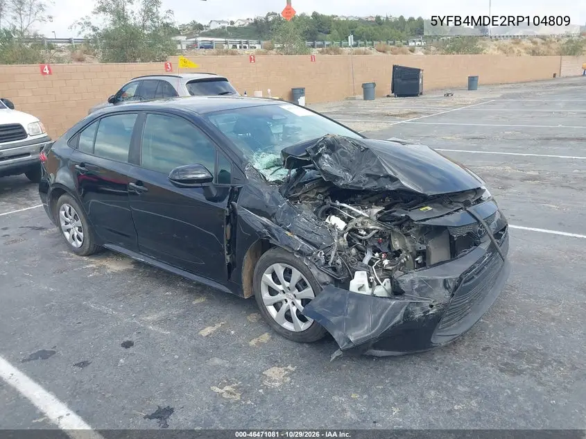 TOYOTA COROLLA 2024, VIN 5YFB4MDE2RP104809