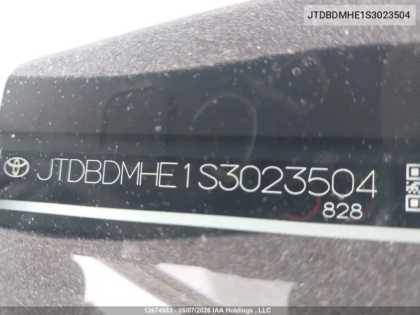 2025 TOYOTA COROLLA VIN JTDBDMHE1S3023504 — фото 19
