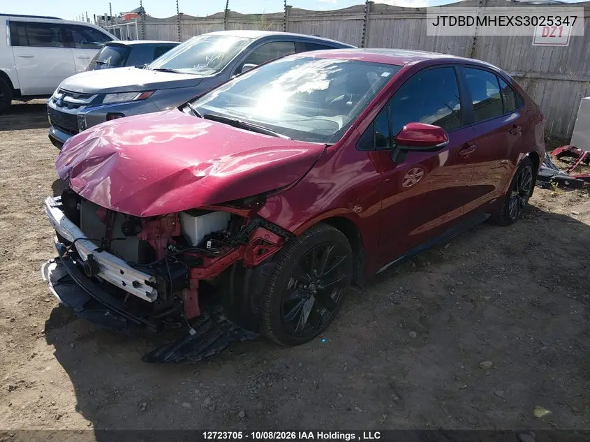 2025 TOYOTA COROLLA VIN JTDBDMHEXS3025347 — фото 2