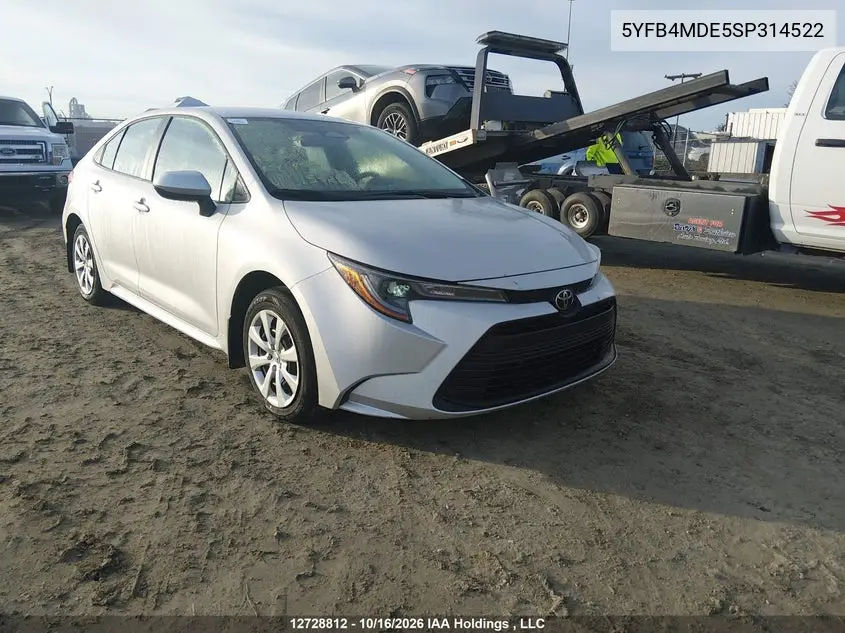 TOYOTA COROLLA 2025, VIN 5YFB4MDE5SP314522