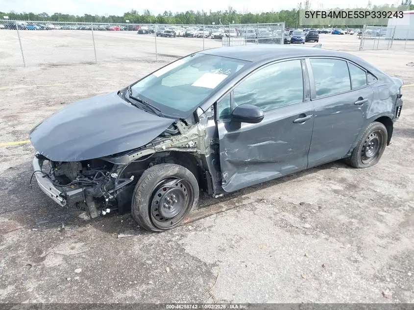2025 TOYOTA COROLLA VIN 5YFB4MDE5SP339243 — фото 2