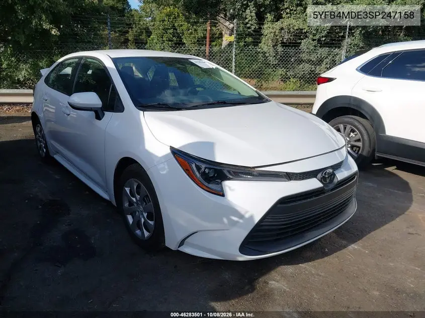 TOYOTA COROLLA 2025, VIN 5YFB4MDE3SP247158