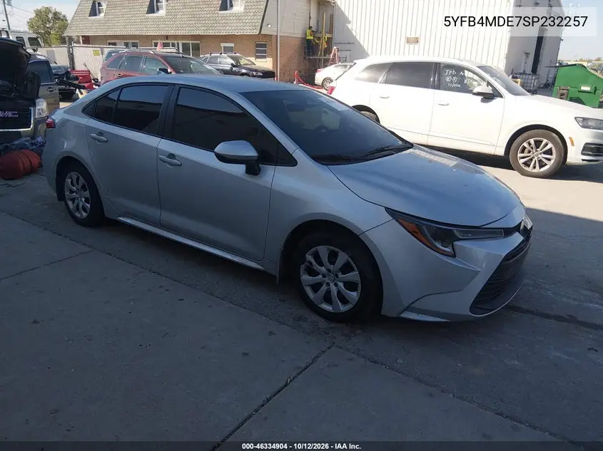 TOYOTA COROLLA 2025, VIN 5YFB4MDE7SP232257