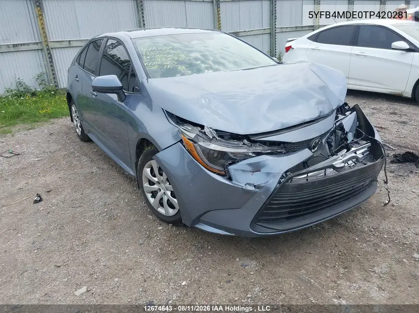 TOYOTA COROLLA 2026, VIN 5YFB4MDE0TP420281