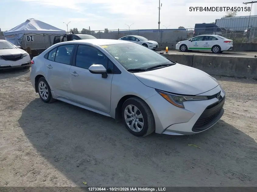 TOYOTA COROLLA 2026, VIN 5YFB4MDE8TP450158