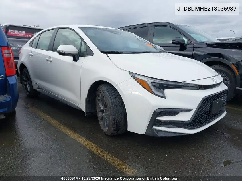 TOYOTA COROLLA 2026, VIN JTDBDMHE2T3035937