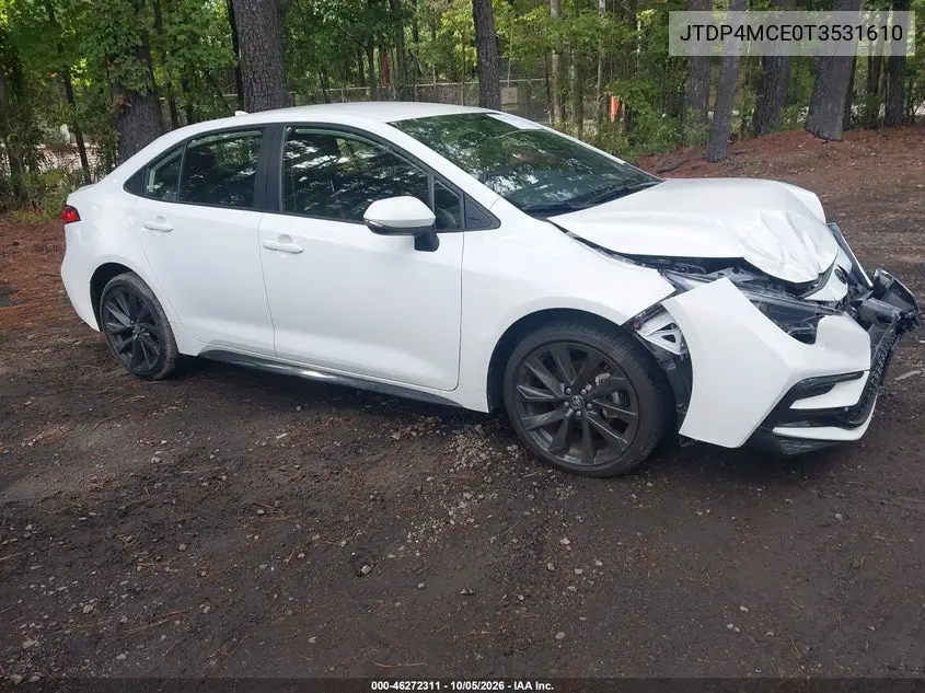 TOYOTA COROLLA 2026, VIN JTDP4MCE0T3531610