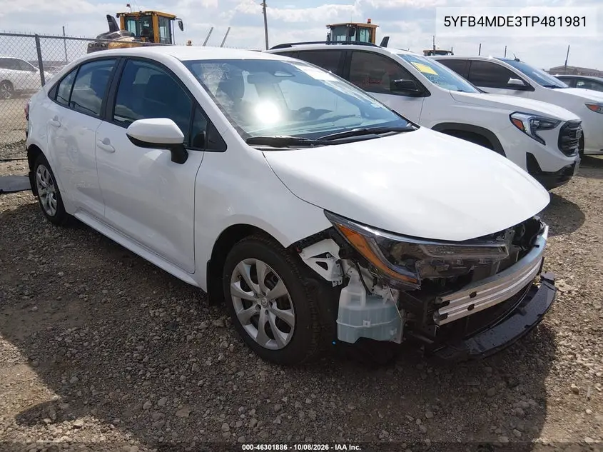 TOYOTA COROLLA 2026, VIN 5YFB4MDE3TP481981