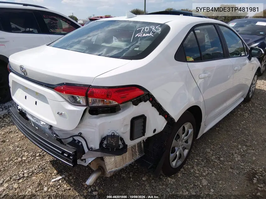 2026 TOYOTA COROLLA VIN 5YFB4MDE3TP481981 — фото 4