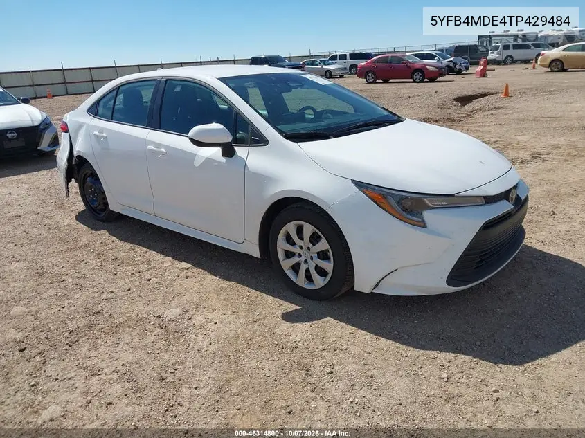 TOYOTA COROLLA 2026, VIN 5YFB4MDE4TP429484