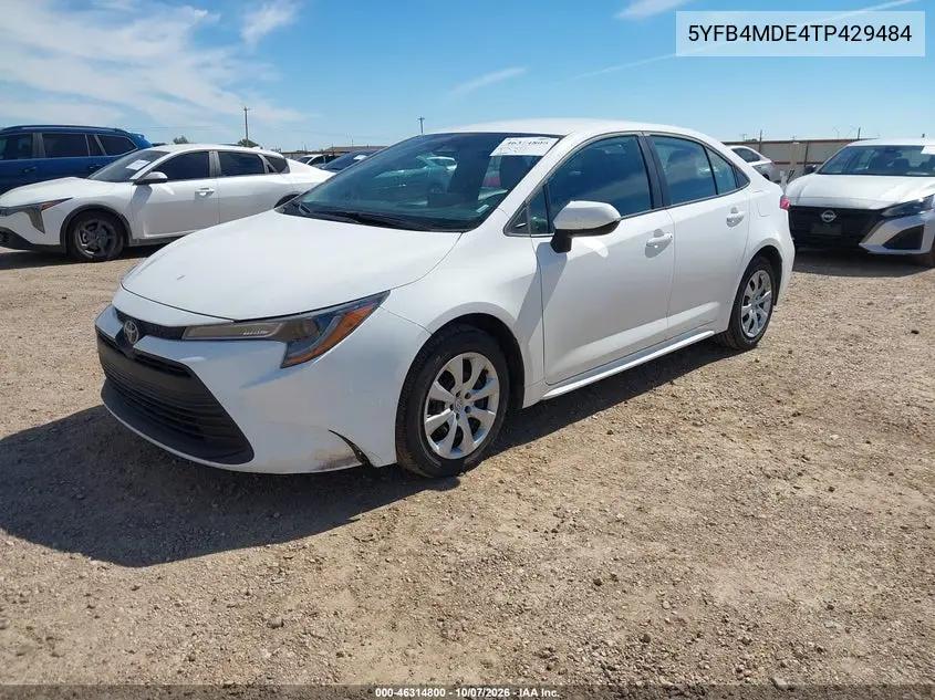 2026 TOYOTA COROLLA VIN 5YFB4MDE4TP429484 — фото 2