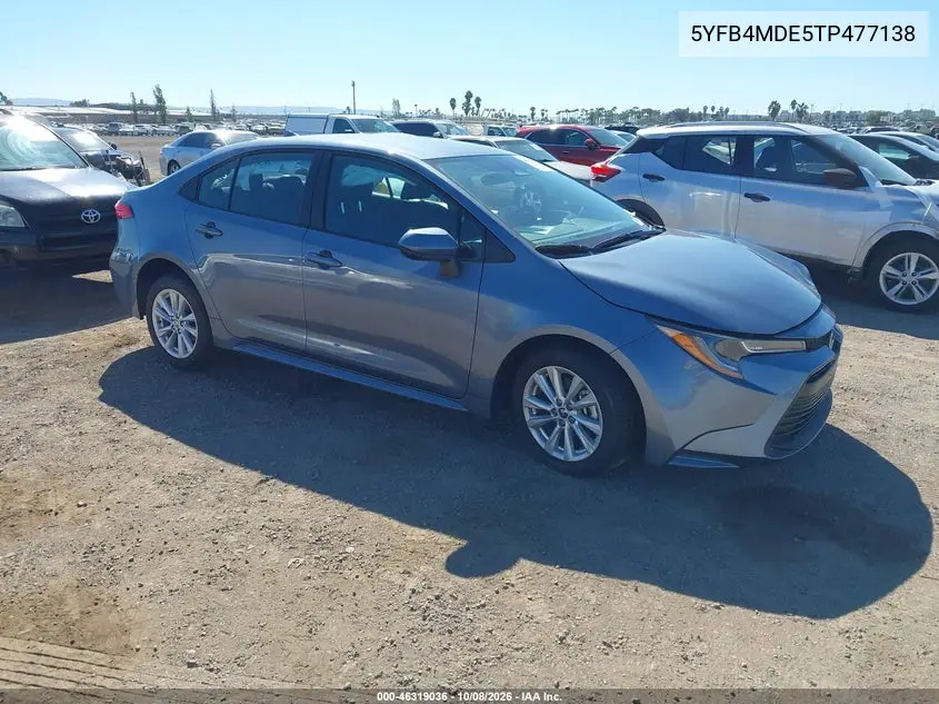 TOYOTA COROLLA 2026, VIN 5YFB4MDE5TP477138