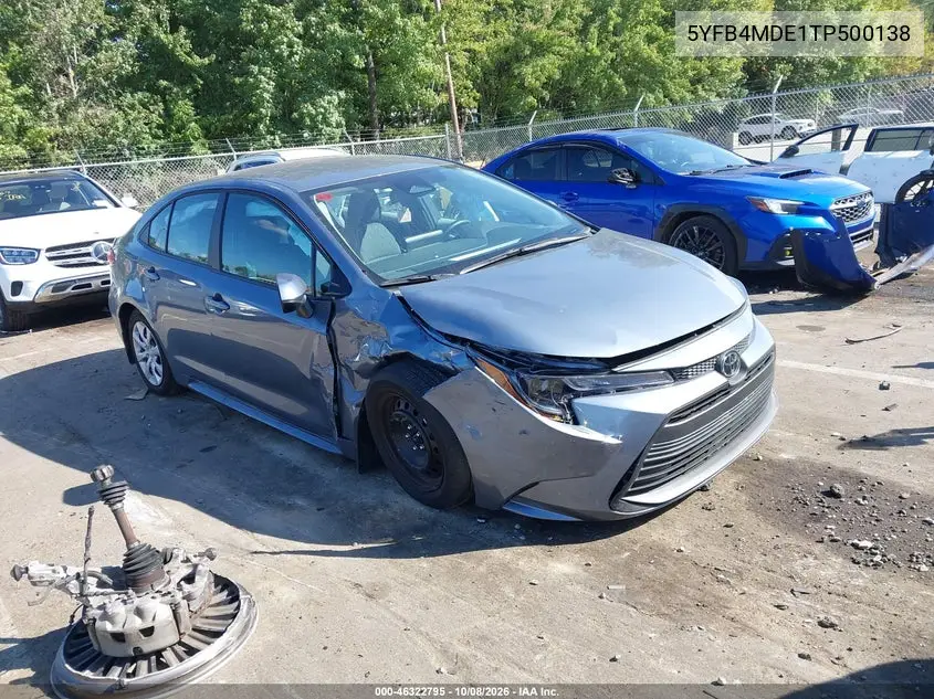 TOYOTA COROLLA 2026, VIN 5YFB4MDE1TP500138