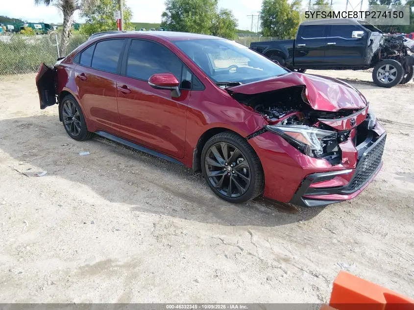 TOYOTA COROLLA 2026, VIN 5YFS4MCE8TP274150