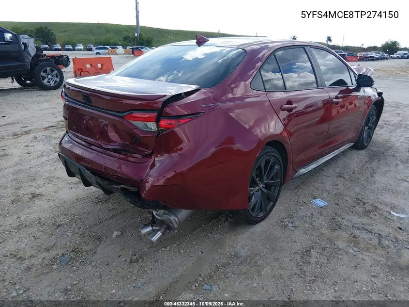 2026 TOYOTA COROLLA VIN 5YFS4MCE8TP274150 — фото 4