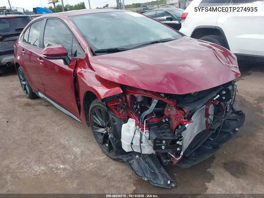 TOYOTA COROLLA 2026, VIN 5YFS4MCE0TP274935