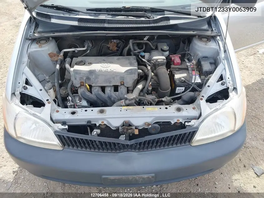 2000 TOYOTA ECHO VIN JTDBT1233Y0063909 — фото 10