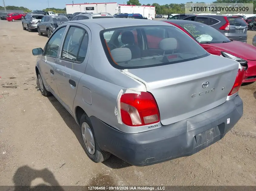 2000 TOYOTA ECHO VIN JTDBT1233Y0063909 — фото 3