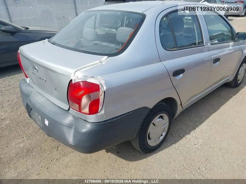 2000 TOYOTA ECHO VIN JTDBT1233Y0063909 — фото 6