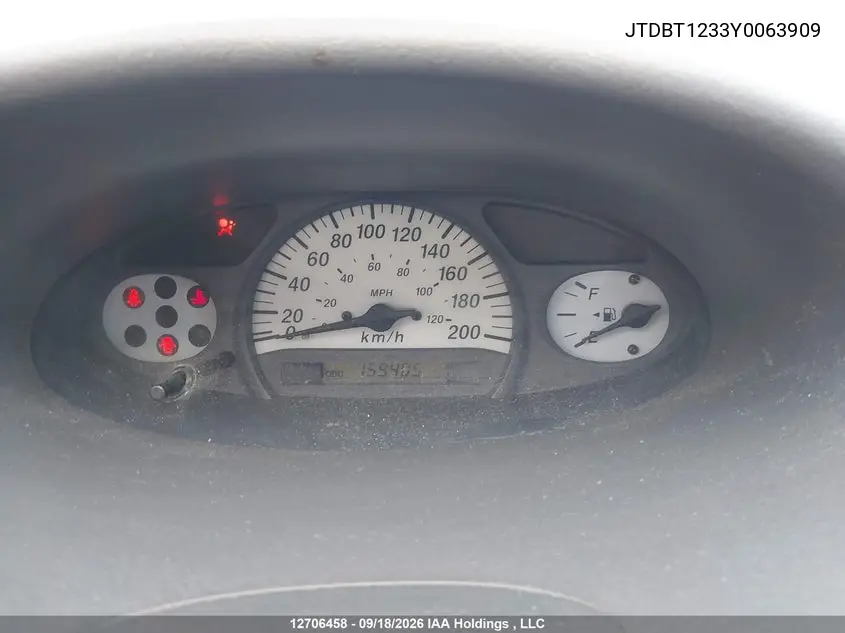 2000 TOYOTA ECHO VIN JTDBT1233Y0063909 — фото 7